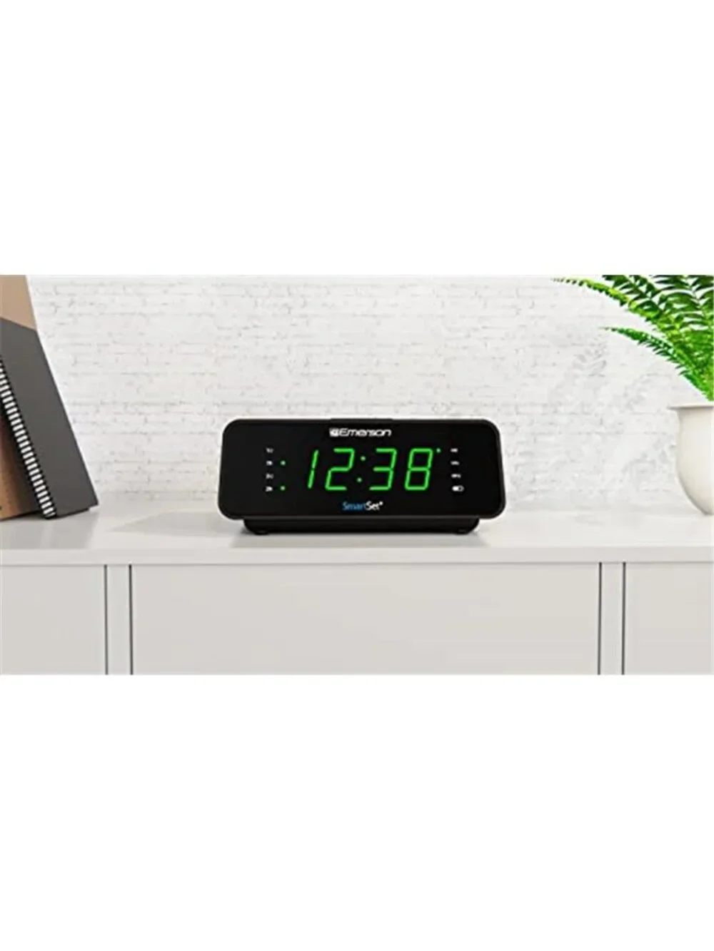 Digital Alarm Clock Radio LED Display Snooze Dimmer Auto Time Bedroom Black